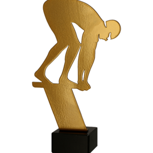 Trofeum metalowe z marmurową podstawą - Pływanie - skok do wody