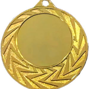 MMC0240_G Stalowy medal w kolorze złotym z miejscem na emblemat 25 mm