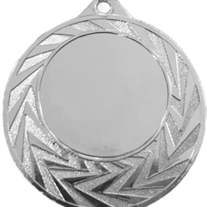MMC0240_S Stalowy medal w kolorze srebrnym z miejscem na emblemat 25 mm