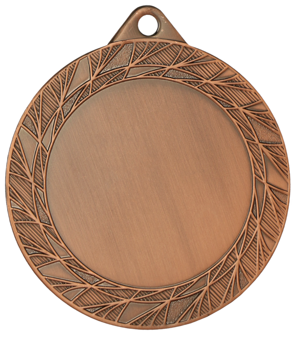MMC0270_B Stalowy medal w kolorze brązowym z miejscem na emblemat 50 mm - grawer laserem - RMI