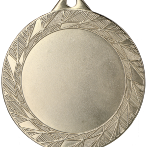 MMC0270_S Stalowy medal w kolorze srebrnym z miejscem na emblemat 50 mm