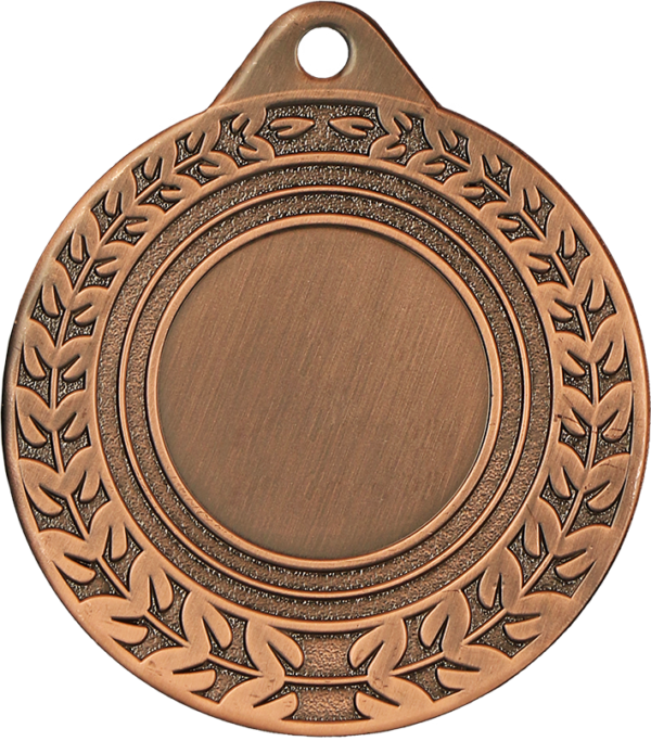 Stalowy medal w kolorze brązowym z miejscem na emblemat 25 mm - druk Luxorjet