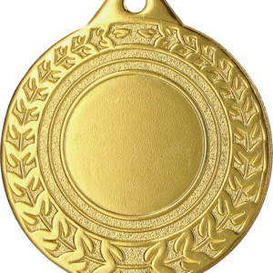 MMC0850_G Stalowy medal w kolorze złotym z miejscem na emblemat 25 mm