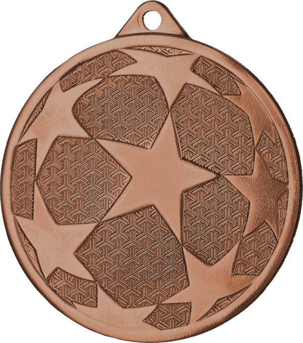 Medal brąz - gwiazdy - piłka nożna - medal stalowy grawerowany laserem- RMI