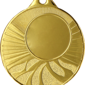 Stalowy medal w kolorze złotym z miejscem na emblemat 25 mm - grawer na laminacie
