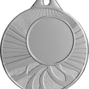 MMC1650_S Stalowy medal w kolorze srebrnym z miejscem na emblemat 25 mm - grawer na laminacie
