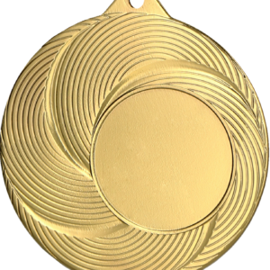 Stalowy medal w kolorze złotym z miejscem na emblemat 25 mm - grawer na laminacie