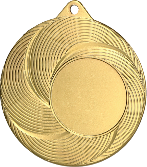MMC2050_G Stalowy medal w kolorze złotym z miejscem na emblemat 25 mm - grawer laserem - RMI