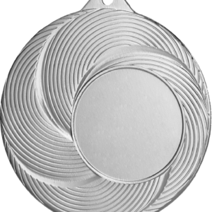 MMC2050_S Stalowy medal w kolorze srebrnym z miejscem na emblemat 25 mm - grawer na laminacie