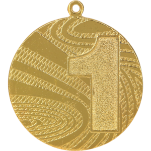 Medal stalowy złoty pierwsze miejsce z grawerowaniem laserem- RMI