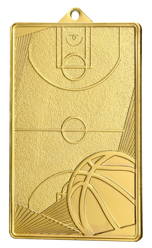 Medal złoty - boisko do koszykówki - medal stalowy
