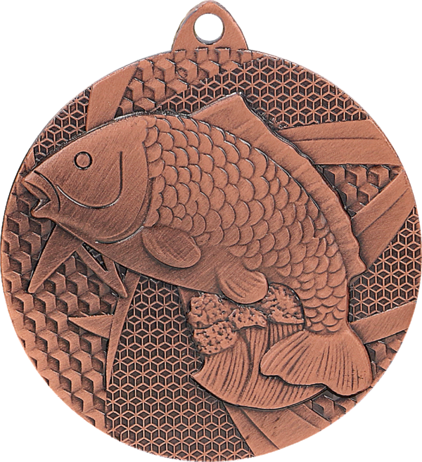 Medal brązowy- wędkarstwo - ryba - medal stalowy