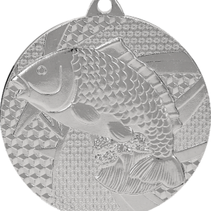 Medal srebrny- wędkarstwo - ryba - medal stalowy