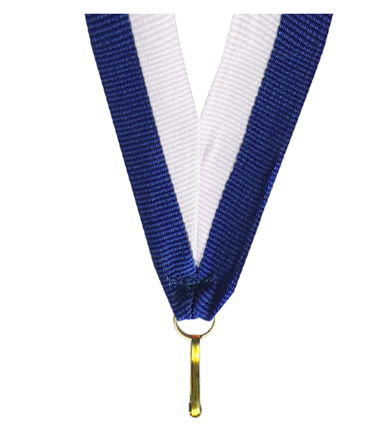 Wstążka 22 mm - biało-niebieska