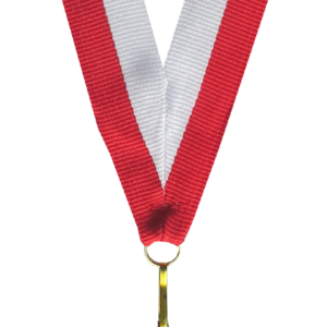 Wstążka 22 mm - biało-czerwona