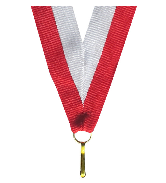 Wstążka 22 mm - biało-czerwona
