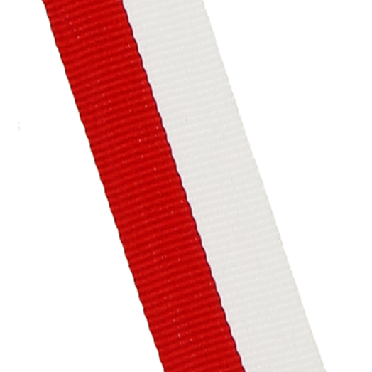 Wstążka 20 mm - bez karabińczyka - biało-czerwona