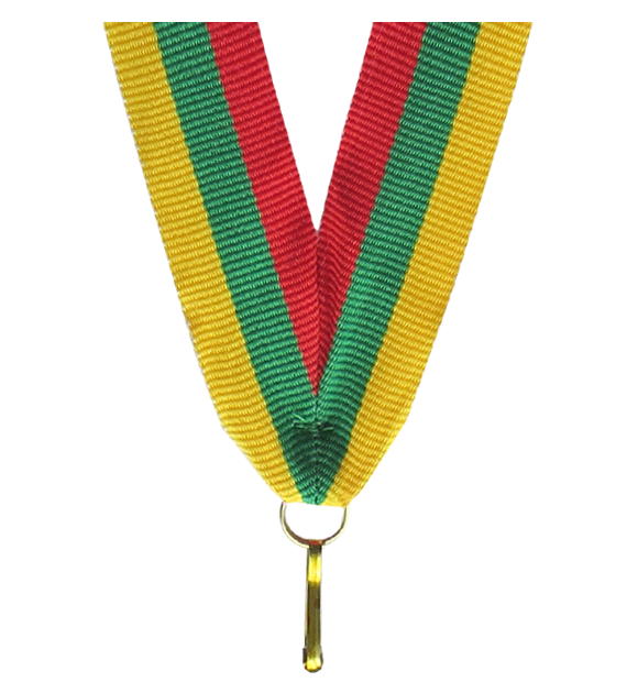 Wstążka 11 mm - czerwono-zielono-żółta
