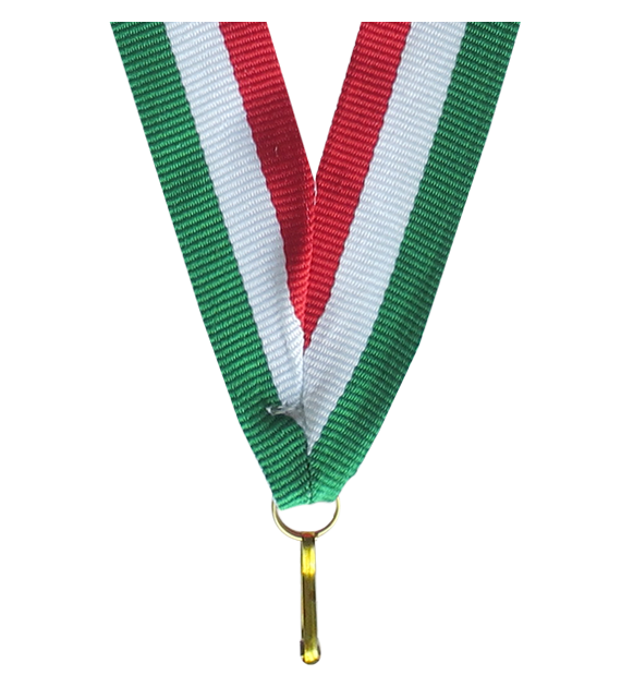 Wstążka 11 mm - czerwono-biało-zielona