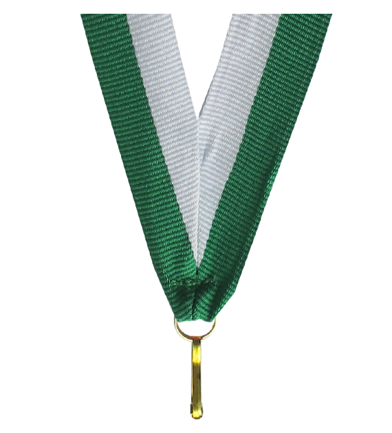 Wstążka 11 mm - biało-zielona