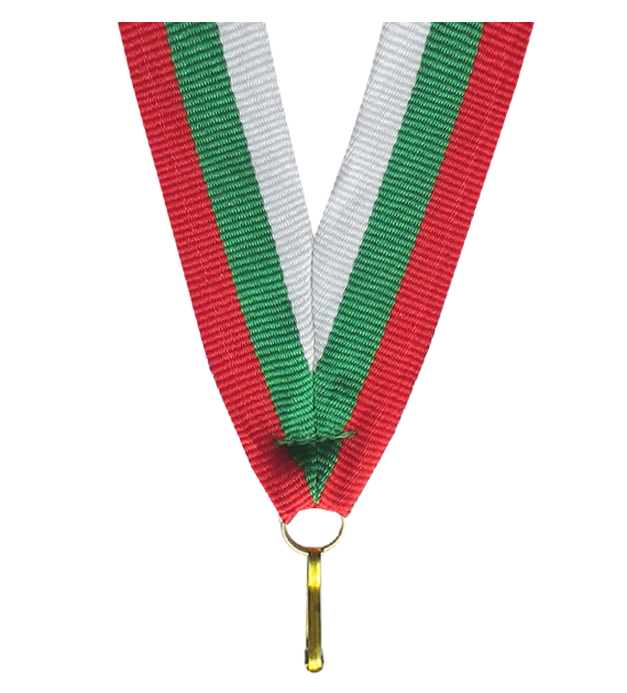 Wstążka 11 mm - biało-zielono-czerwona