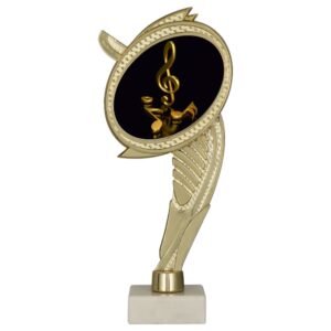 Postument plastikowy złoty na marmurowej podstawie - MUZYKA