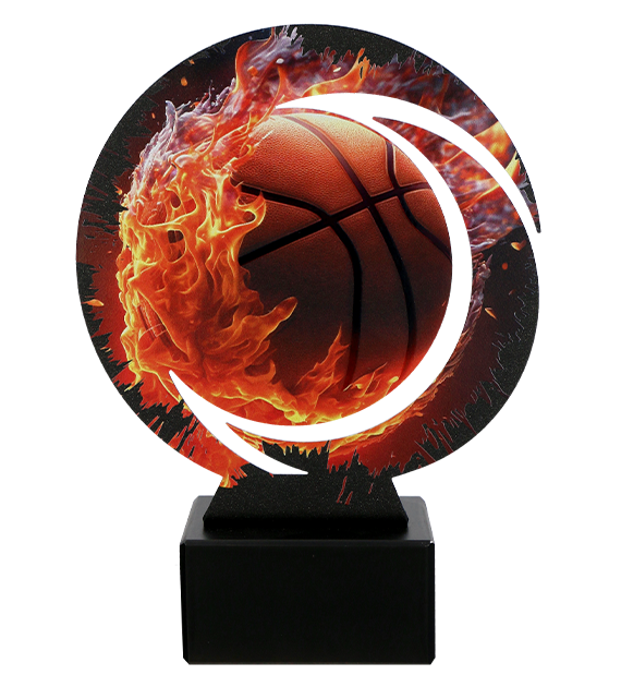 Trofeum metalowe z marmurową podstawą - Koszykówka