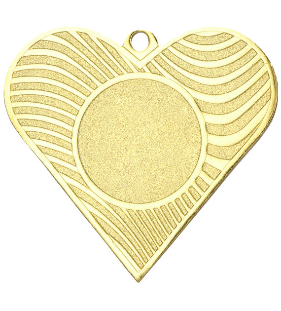 Medal złoty- serce - medal stalowy z nadrukiem kolorowym LuxorJet